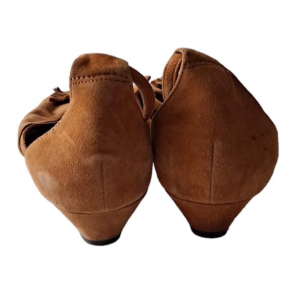Madewell 1937 Footwear Womens Vintage Camel Suede Flat Open Toe Shoes - Size 9.5 - Picture 2 of 12